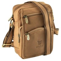 Matador Leder UmhäNgetasche Schultertasche Klein Leder Crossbody Bag Hell Braun