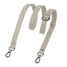 0.6" Genuine Leather Purse Strap for Bag Grey, Black Buckle 