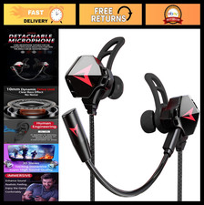 In-Ear Gaming Headset with Dual Microphone, Mute  Volume Control, Wired Earphon