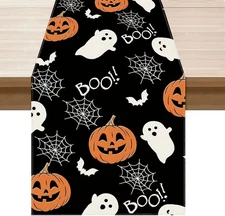XCHI Boo Spooky Ghost Pumpkin Halloween Table Runner 13x72 Inch, Colored 