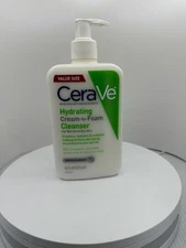 CeraVe Hydrating Cream-to-Foam Face Wash with Hyaluronic Acid for Normal to D...