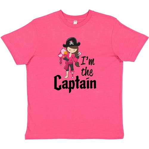 Inktastic I'm The Captain- Pirate Girl Youth T-Shirt Pirates Princess Charge Hat
