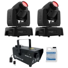  2 Chauvet Intimidator Spot 110 Compact Moving Head Lights LED Fog Machine
