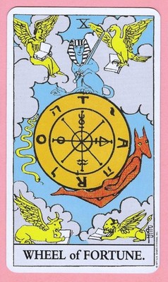 Wheel of Fortune 10 Rider Waite Swap Tarot Card, C 1971 U.S. GAMES SYSTEMS, INC.