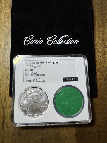 2025 Silver Eagle $1 NGC MS70 w/ Original U.S. Mint Packaging (Curio Collection)