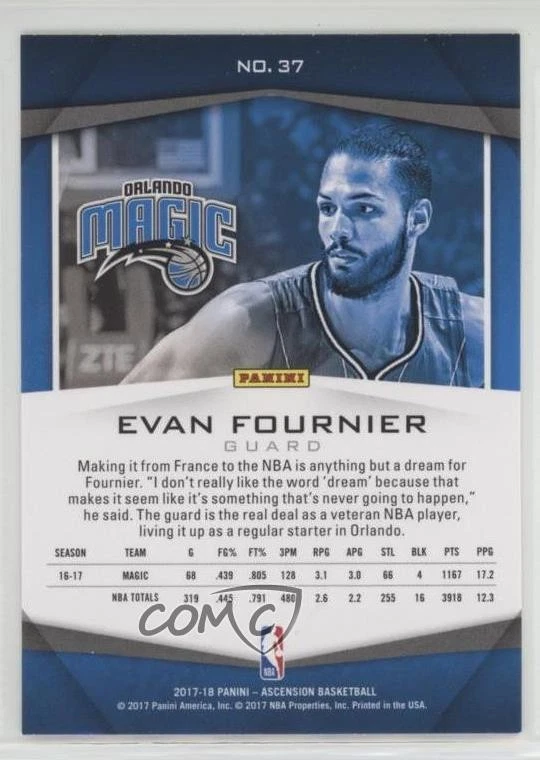2017-18 Panini Ascension Evan Fournier #37 - Image 2 of 2