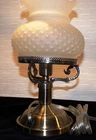 Milk Glass Vintage Hobnail Hurricane Electric Lamp - Fenton Style, Touch 3 way