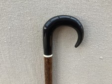 Buffalo Horn Shepherds Crook Market Stick Snakeskin Hazel Walking Stick No.1