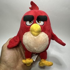Angry Birds Movie Red Bird Plush Stuffed Toy Embroidered Eyes 7.5  2016 Clean A 