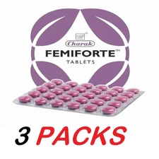 3 x Charak Femiforte Tablets For Female Health & Hormonal Balance