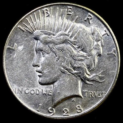 1928-S Peace Dollar  90% Silver $1 U.S Coin AU #E10