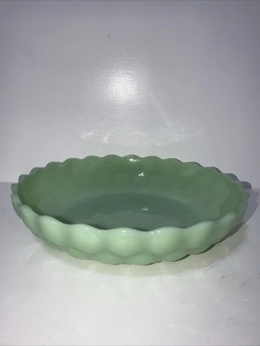 Jadeite Fire King 8 1/2 Inch Bubble Bowl Mint Green Color