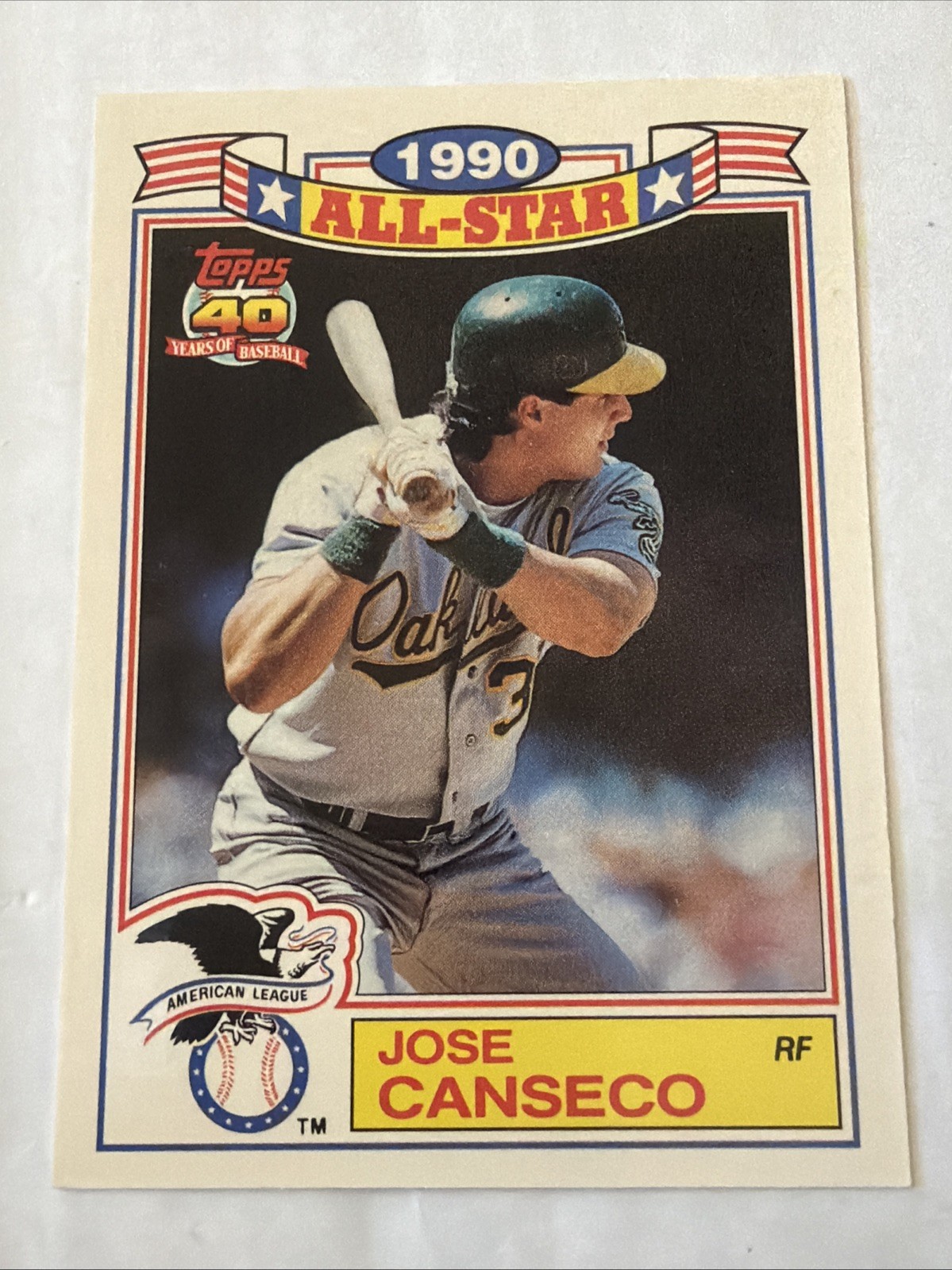 1991 Topps #8 Jose Canseco Glossy All-Stars