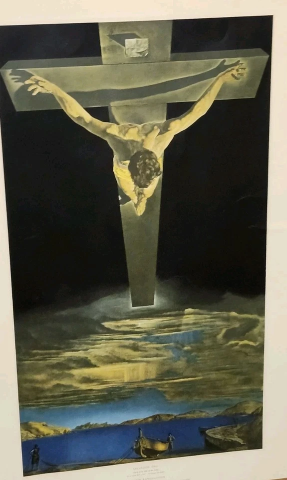 Salvador Dalí Cristo de San Juan de la Cruz Impresión Genuina Por Ganímedes 32"x20" Foto 2 de 4