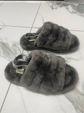 UGG Fluff Yeah Slide Slippers Charcoal Gray Shoes Size 7 children's size 5 New