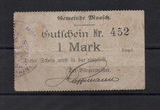 [30847] - NOTGELD MOOSCH (heute: Moosch), Gemeinde, 1 Mark, o. D. (1914), Dießne