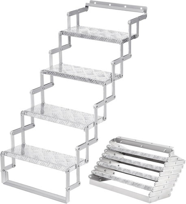 #ad Aluminum Scissor Stairs 4 Steps Outdoor RV Step Ladder 18quot; Wide Camper Stair L $343.90