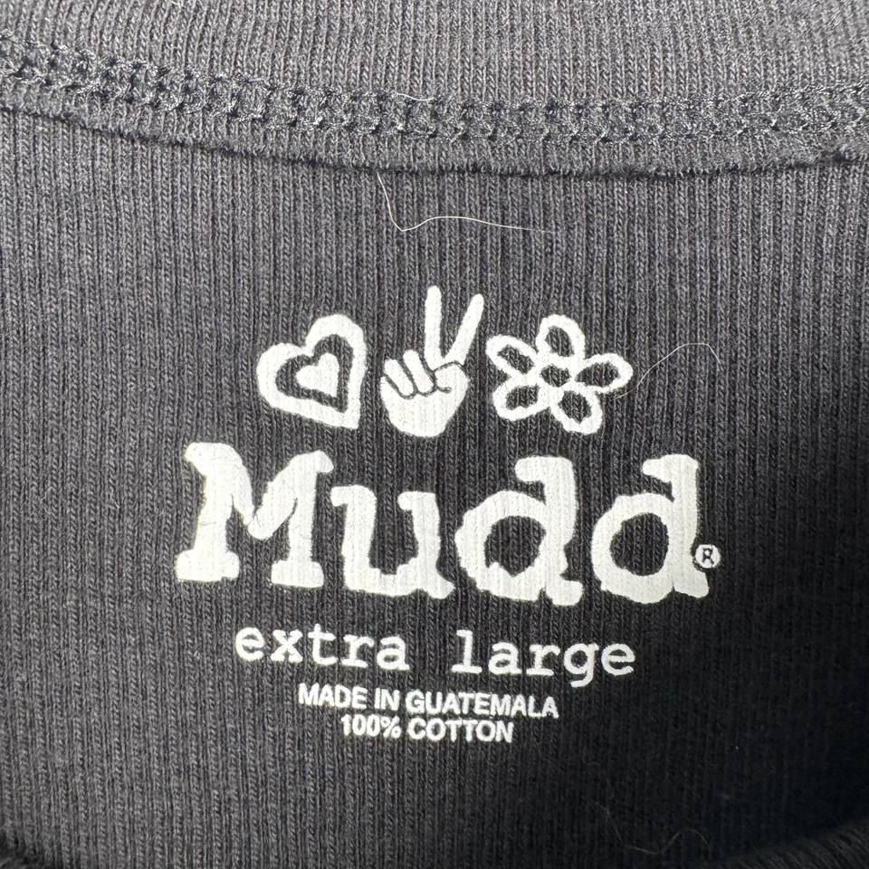 Camiseta sin mangas Mudd para mujer XL negra acanalada sin mangas mandala floral gráfico boho Foto 4 de 4