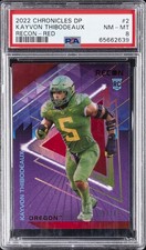 2022 PANINI CHRONICLES DRAFT PICKS RECON RED #2 KAYVON THIBODEAUX 108/149 PSA 8