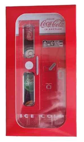 2020 Coke Cola Mini Fridge With 4 silver Botte Cabs Fiji Set 24 gram - Picture 2 of 5