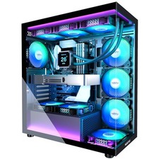 ATX Mid Tower PC Case with 7 ARGB Fans, Tempered Glass