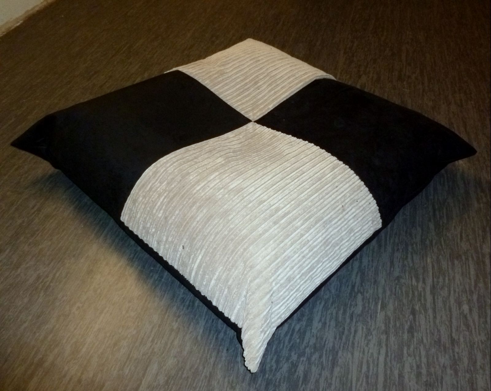 ZIPPY CHECK BEANBAG FLOOR CUSHION JUMBO CORD & SUEDE WASHABLE BEAN