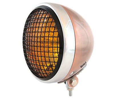 7'' Bottom Mount Motorcycle Headlight Bronze Chrome Black Grill Amber H4 Halogen