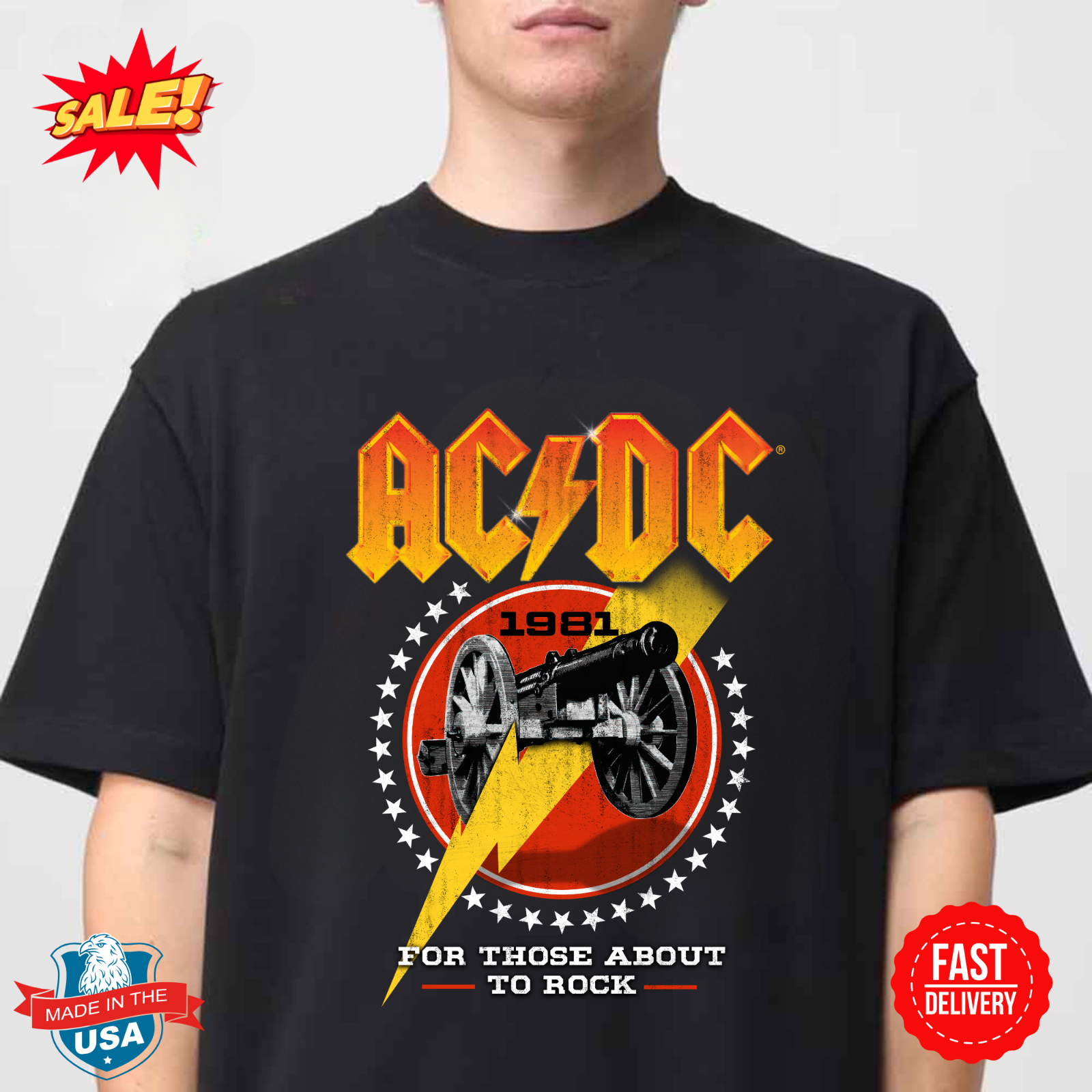 AC/DC Rock Music Band For Those About To Rock 1981 T-Shirt