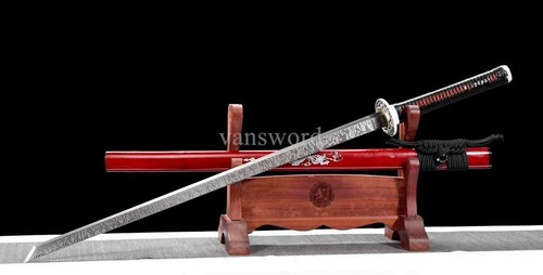 Chinese Dao 唐刀 Handmade Red Sword High Carbon Steel Full Tang Sharp KIRIHA-ZUKUR - Picture 9 of 10