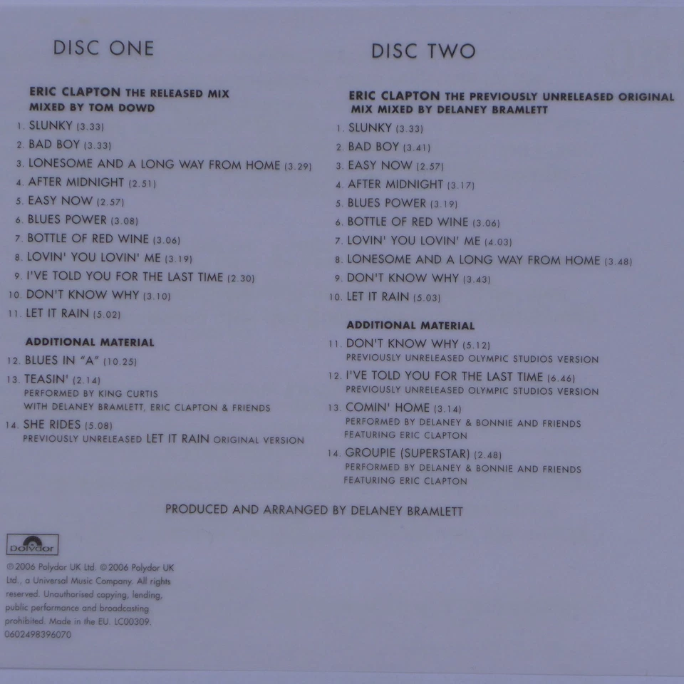 ERIC CLAPTON - ERIC CLAPTON  - 2 CD DELUXE EDITION - TOP-ZUSTAND - Bild 3 von 4
