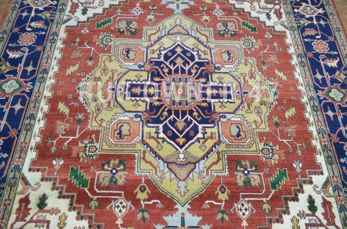 Traditional Geometric Handmade Home Decor Hand-Knotted 9X12 Wool Area Rug 18127 - Picture 3 of 9