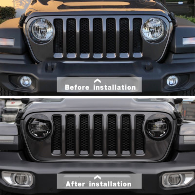 CheroCar for JL Mesh Front Grille Insert & Headlight Turn