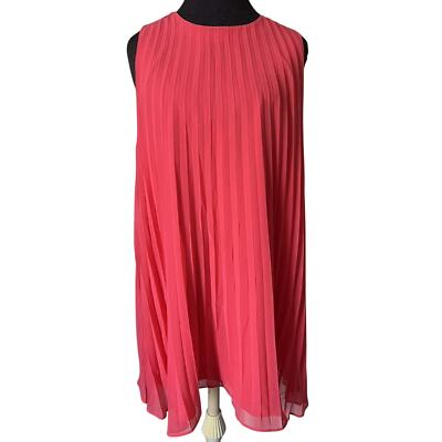 bb dakota pleated dress Bb Dakota Dresses | New Bb Dakota Women's Red Coral Sleeveless Pleated Dress - Size Large - Nwt | Color: Pink/Red | Size: L