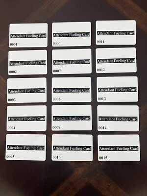 Attendant Card, Fueling Cards, Verifone - Pack of 15 Cards
