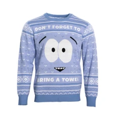 Adult Southpark Towelie Bring A Towel Ugly Christmas Sweater Holiday Pullover
