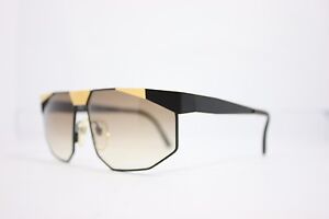 Maga Design Vintage Sunglasses Made in Italy 3040A 64mm NOS Gold black
