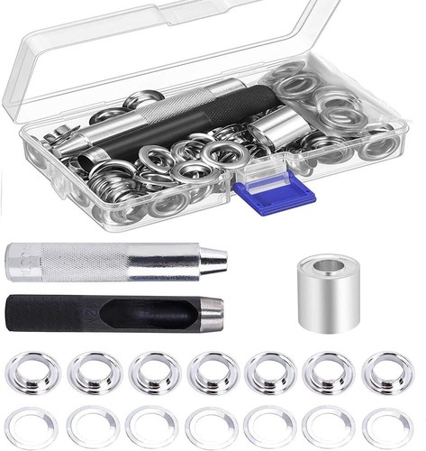 100 STK Ösen Rundösen 10-16mm Set mit Ösenzange für Planenösen Gartenplane LKW - Bild 2 von 12