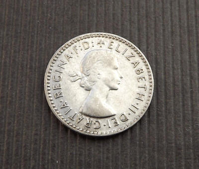 Australia 1957 3 Three Pence Threepence Elizabeth II. Silver VF