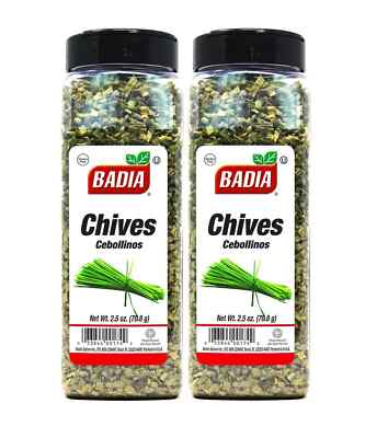 2 PACK Badia Chopped Chives 2.5 oz Bottle   Dried, Dehydrated, Kosher Cebollinos