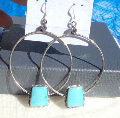 Chaco Canyon Sterling Silber Edelstein Creolen Ohrhänger