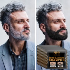 Mens Beard Dye Black Shampoo Instant Blackening Beard Mustache Cream 15ml 10pcs