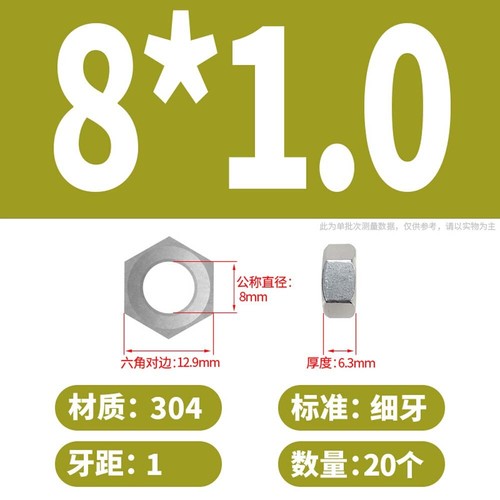 Dadi esagoni filo esagonico dado pieno esagono dadi a passo fine DIN 934 acciaio inox A2 M4 - M24 - Foto 13 di 29