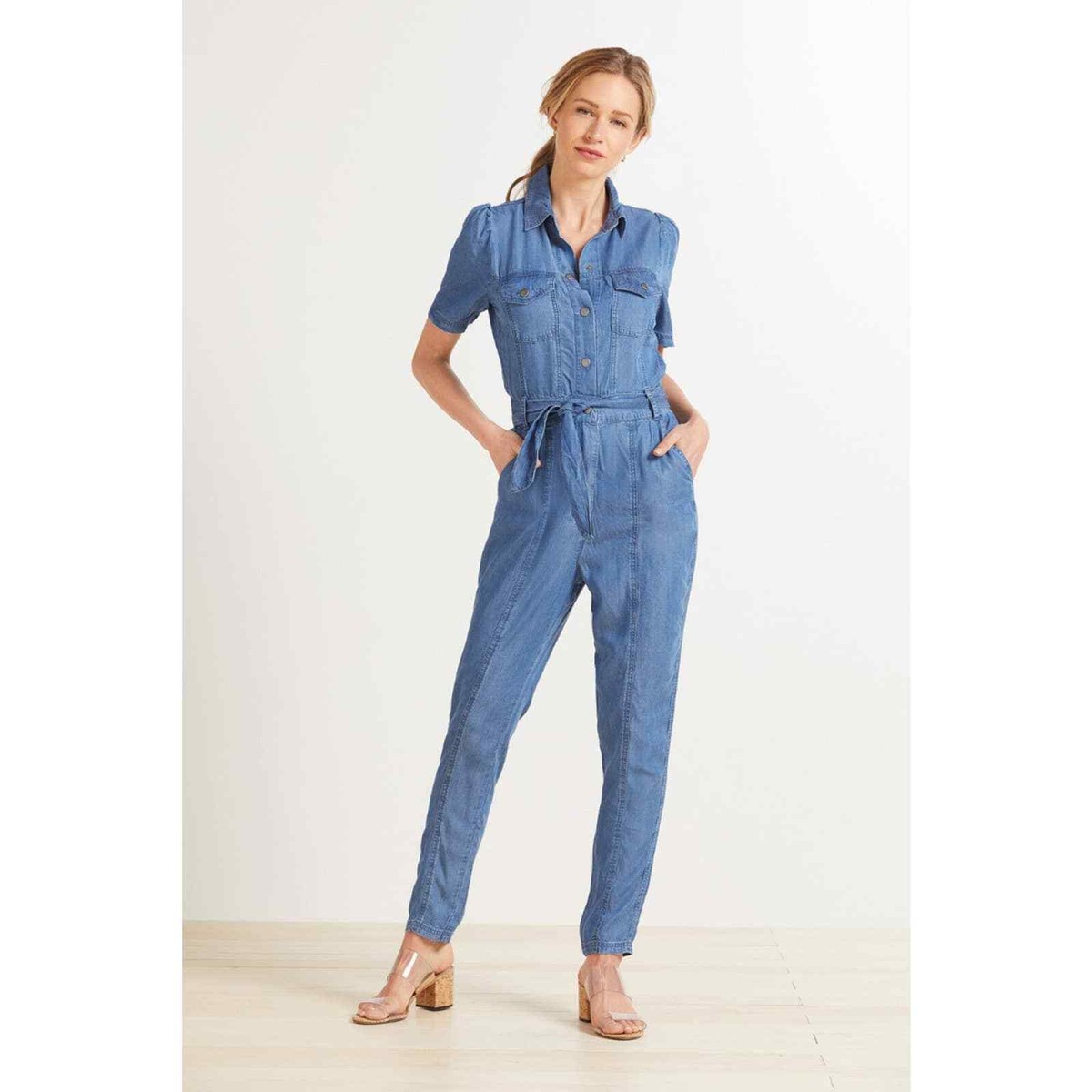 BB Dakota Size Denim Chambray West Behavior Jumpsuit NEW!