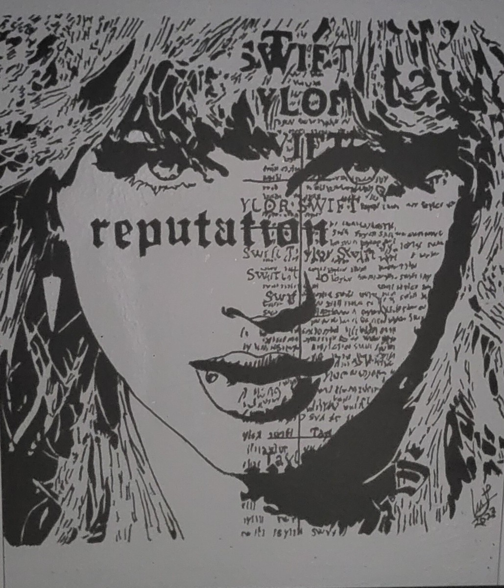 taylor swift reputation one of a kind glass art freehand etch 11