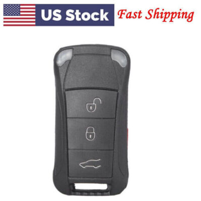 Porsche Cayenne 3 Button with Panic Remote Shell Fob Case key Black Car US Store