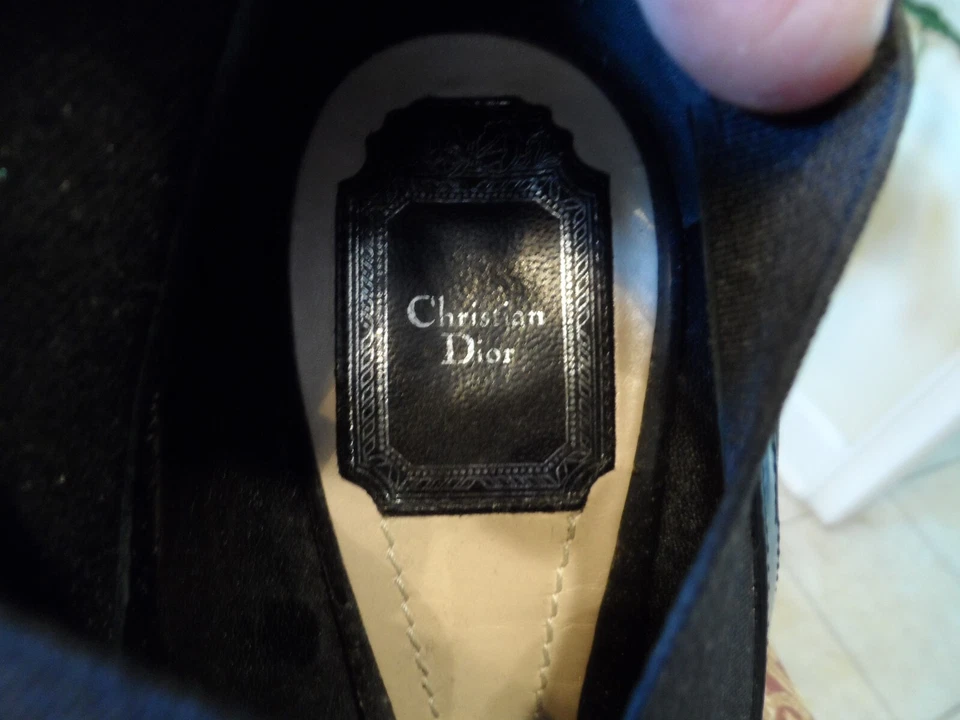 Christian Dior Patent Leather Grosgrain Trim Sock Ankle Boots Size 39.5B - Image 4 of 4