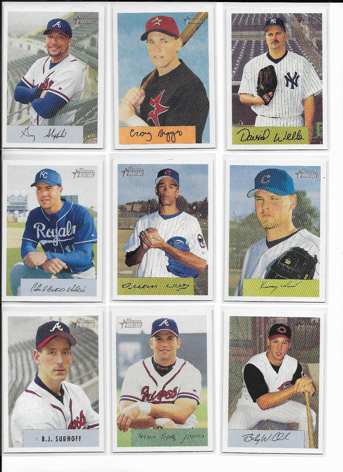 2002 Bowman Heritage PICK-A-CARD Thome Maddux Beltran McGriff Beltre Griffey SPs