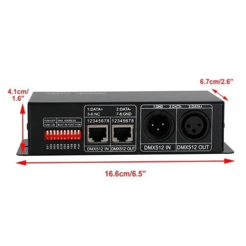 RGB DMX512 Decoder With Digital Display LED Controller 8A x 3Channel DC12-24V - Image 4 of 4