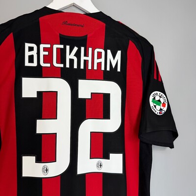AC MILAN ITALY 2008 2009 HOME FOOTBALL SHIRT JERSEY #32 BECKHAM