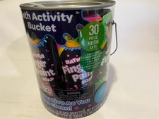 Crayola NEON Bath Activity Bucket 30pc Set  Bath Bombs Finger Paints Wash Pens
